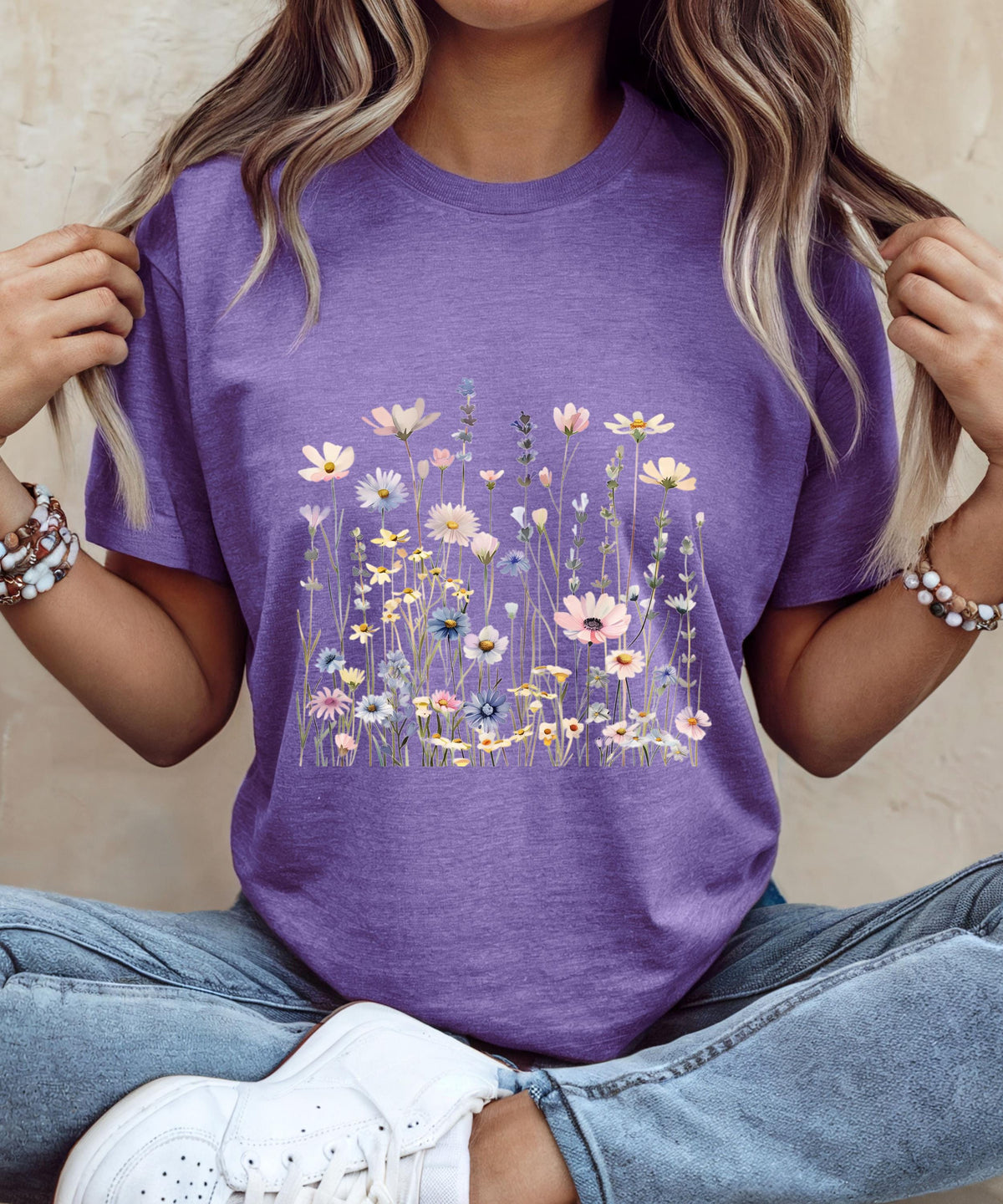 Wildflower T-Shirt for Women | Minimal Floral Bella+Canvas Tee | Nature Inspired Botanical Shirt | Soft Aesthetic Outfit