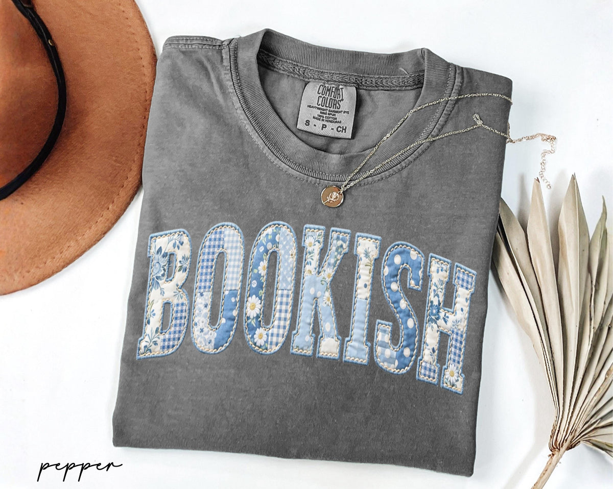 Comfort Colors® Bookish Shirt, Floral Faux Patchwork Reader Tee, Gift for Book Lover, Teacher Book Club Shirt, Librarian Gift, Bookworm Gift