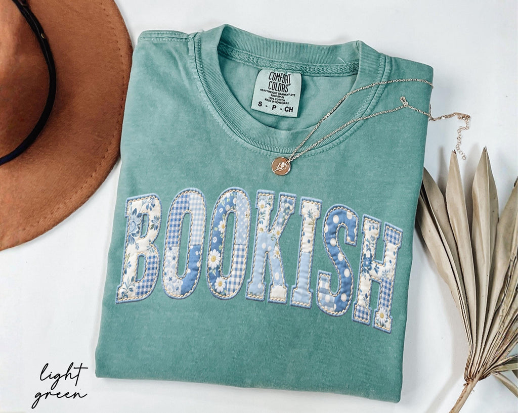 Comfort Colors® Bookish Shirt, Floral Faux Patchwork Reader Tee, Gift for Book Lover, Teacher Book Club Shirt, Librarian Gift, Bookworm Gift