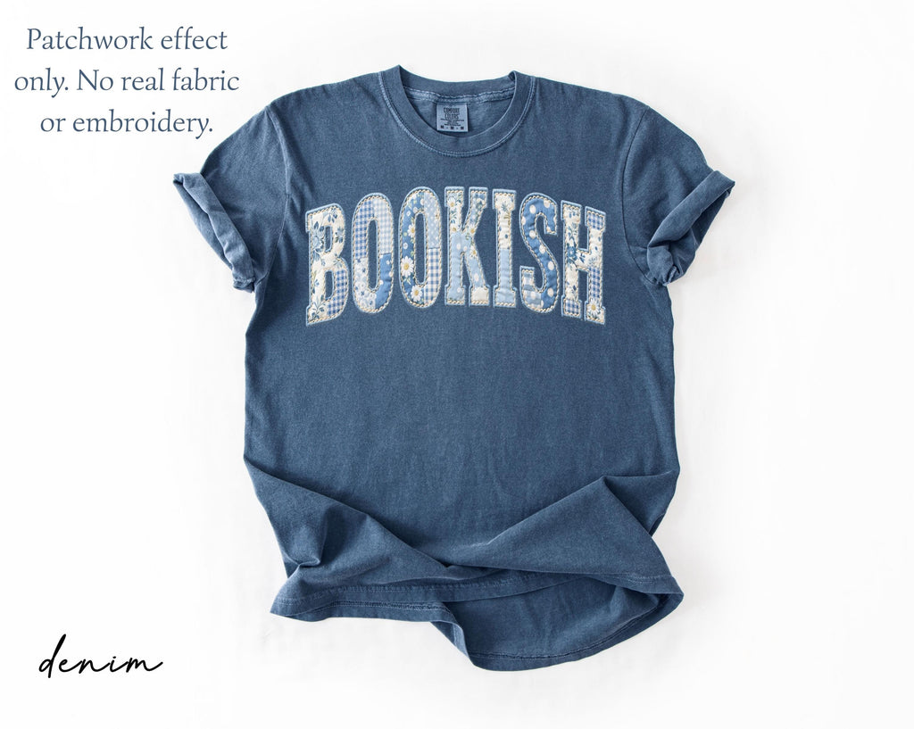 Comfort Colors® Bookish Shirt, Floral Faux Patchwork Reader Tee, Gift for Book Lover, Teacher Book Club Shirt, Librarian Gift, Bookworm Gift