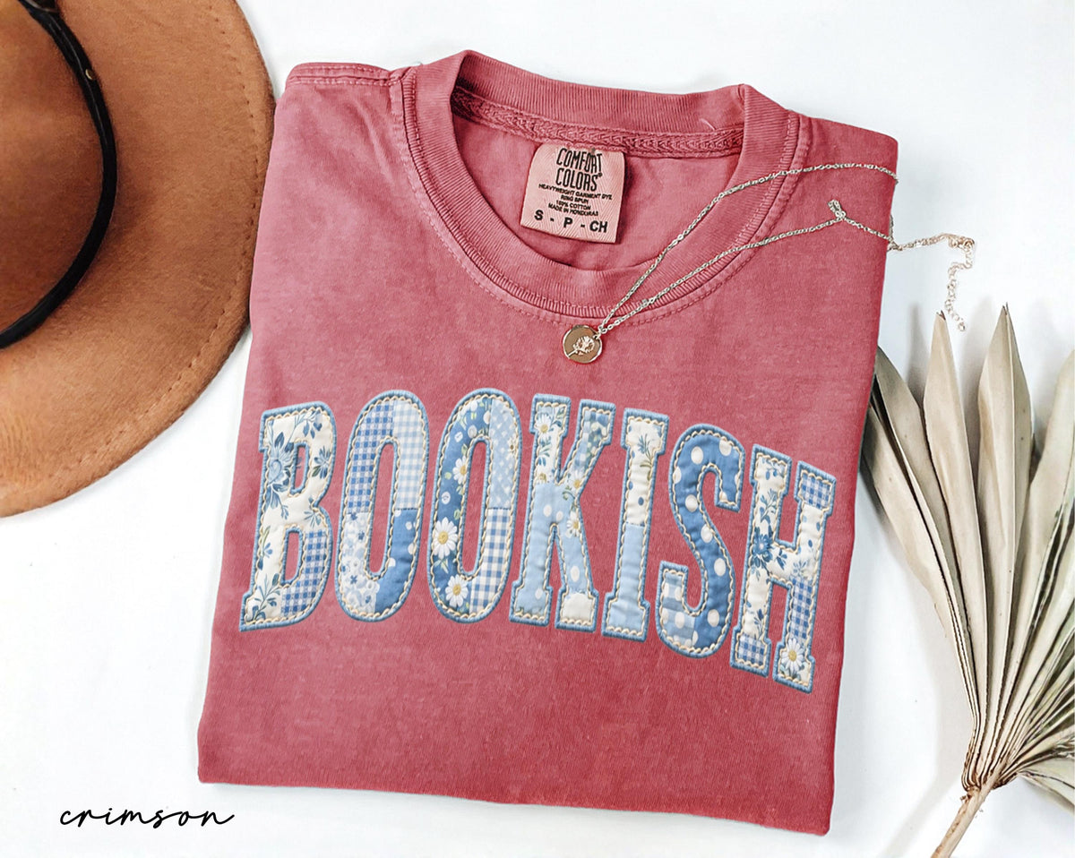 Comfort Colors® Bookish Shirt, Floral Faux Patchwork Reader Tee, Gift for Book Lover, Teacher Book Club Shirt, Librarian Gift, Bookworm Gift