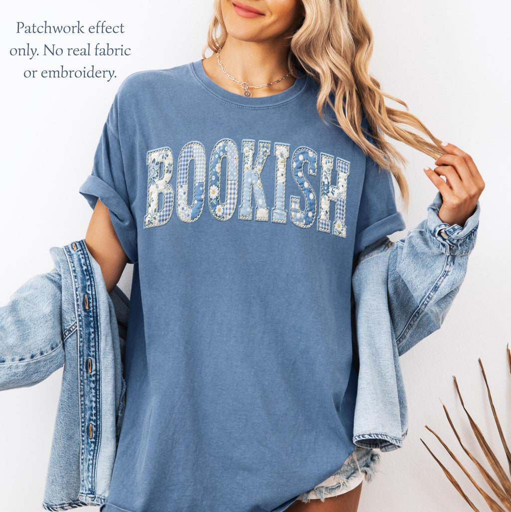 Comfort Colors® Bookish Shirt, Floral Faux Patchwork Reader Tee, Gift for Book Lover, Teacher Book Club Shirt, Librarian Gift, Bookworm Gift