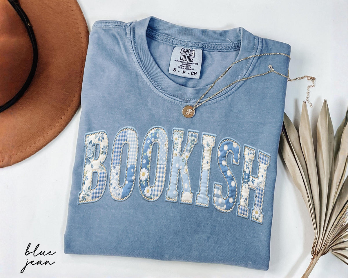 Comfort Colors® Bookish Shirt, Floral Faux Patchwork Reader Tee, Gift for Book Lover, Teacher Book Club Shirt, Librarian Gift, Bookworm Gift