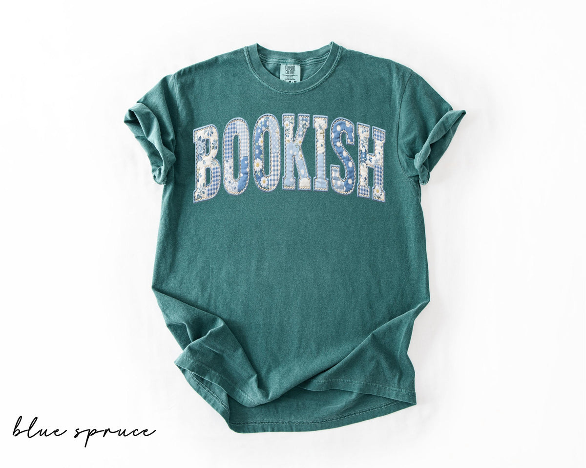 Comfort Colors® Bookish Shirt, Floral Faux Patchwork Reader Tee, Gift for Book Lover, Teacher Book Club Shirt, Librarian Gift, Bookworm Gift