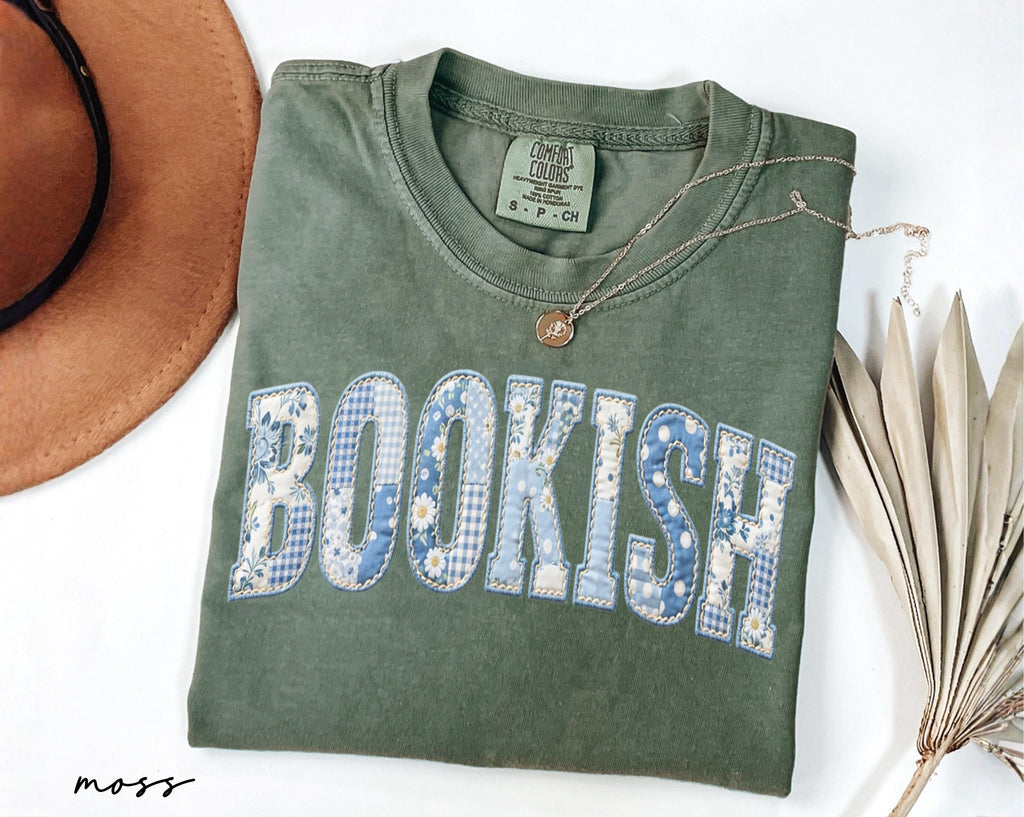 Comfort Colors® Bookish Shirt, Floral Faux Patchwork Reader Tee, Gift for Book Lover, Teacher Book Club Shirt, Librarian Gift, Bookworm Gift