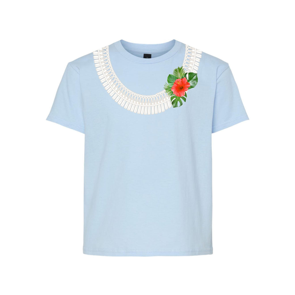 Ginger Lei Shirt, Red Hibiscus Flower Chain Print, Luau Party, Trendy Hawaii Shirt, Unisex t-shirt
