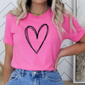 Sparkly Glitter Heart Tee, Lightweight Bella Canvas T-shirt, Minimalist Graphic Top