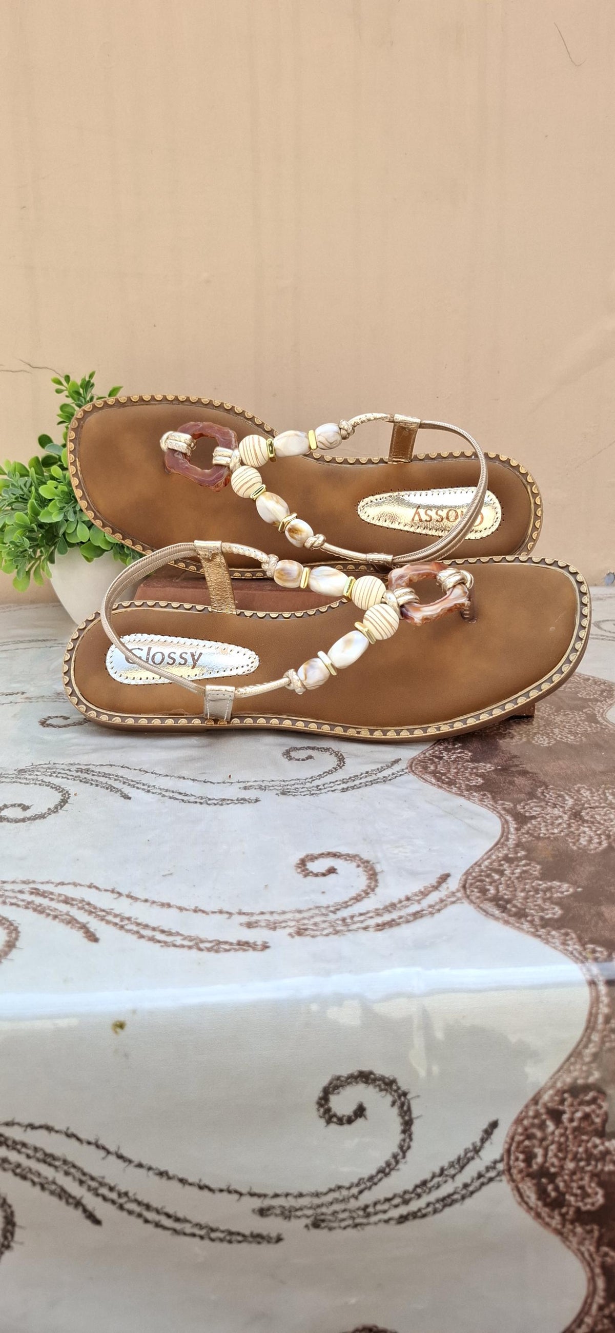 Handcrafted Bohemian Beaded T-Strap Sandals – Women's Artisanal Beach Flats for her