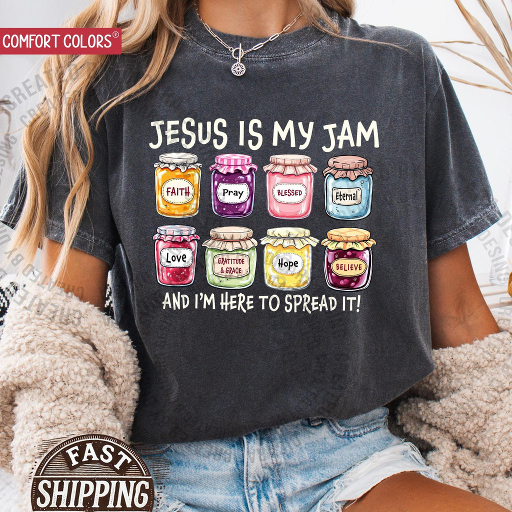 Jesus Is My Jam, Christian Shirt, Comfort Colors® Christian Gift,JESUS Christ Shirt,Gift For Christian,Funny Jesus Shirt, Christian MOM tee