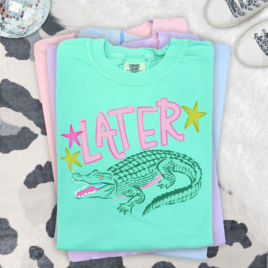 After A While Shirt • Later Gator Shirt • Comfort Colors Shirt • Trendy Summer Graphic Tee • Preppy Shirt • Alligator Tee • Womens Shirt