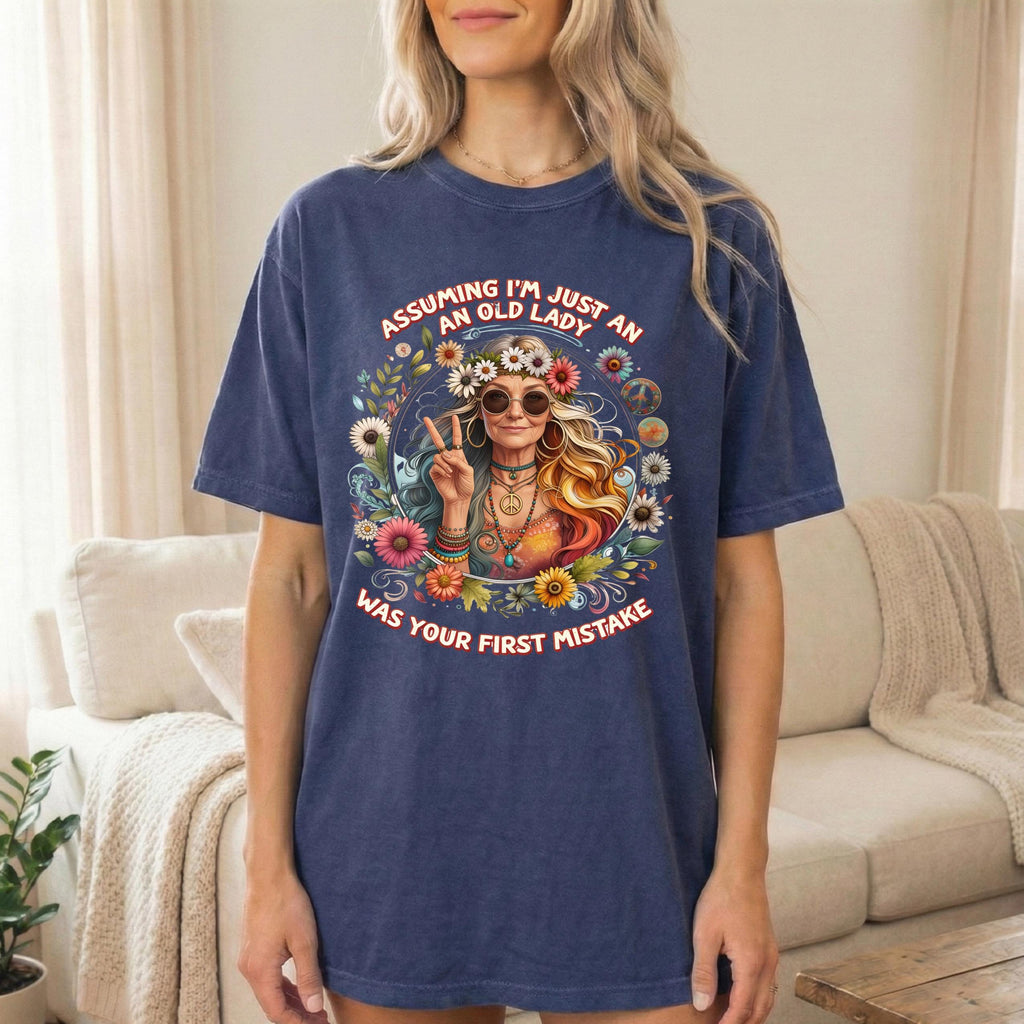 Assuming I'm Just An Old Lady Was Your First Mistake Shirt, Sassy Older Woman Tee, Funny Grandma Shirt Bold Feminine Graphic Tee, Trendy Tee