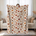 Fall Blanket Cozy Autumn Throw Blanket Pumpkin Spice Cottagecore Blanket Neutral Fall Decor Rustic Bow Floral Blanket Soft Fall Bedding