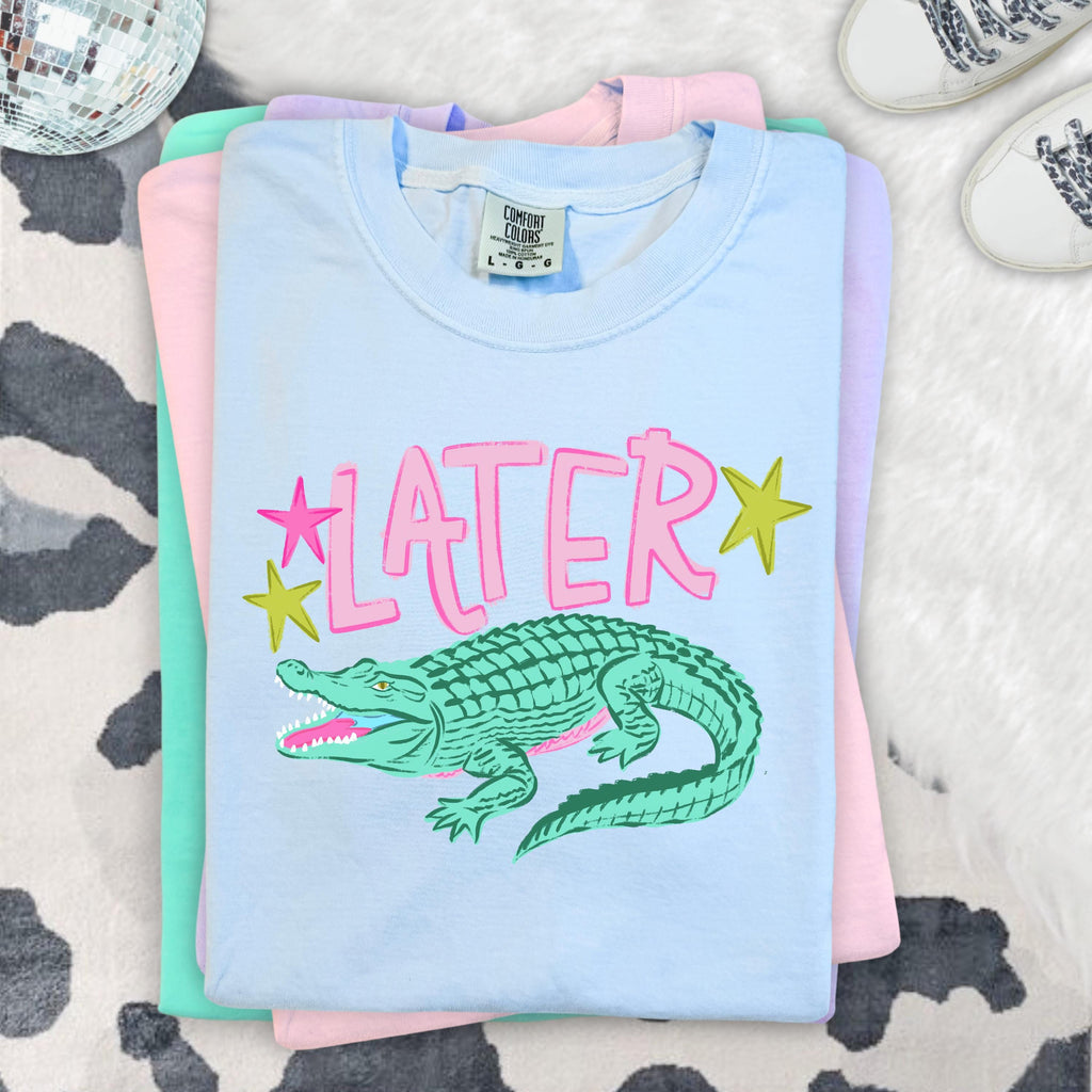 After A While Shirt • Later Gator Shirt • Comfort Colors Shirt • Trendy Summer Graphic Tee • Preppy Shirt • Alligator Tee • Womens Shirt