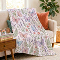 Butterfly Throw Blanket, Floral Butterfly Blanket, Cozy Fleece Blanket, Nature Lover Gift, Cottagecore Home Decor, Soft Sofa Blanket