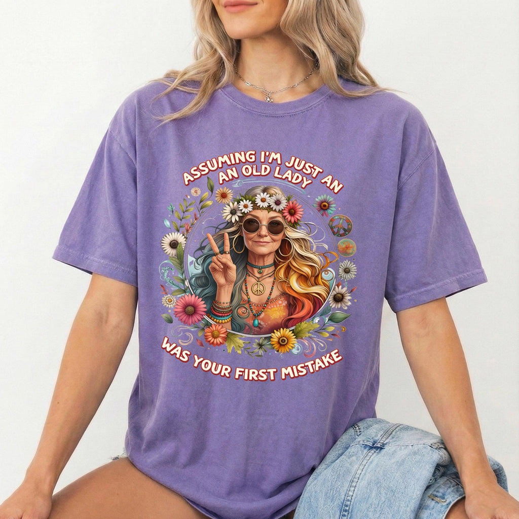 Assuming I'm Just An Old Lady Was Your First Mistake Shirt, Sassy Older Woman Tee, Funny Grandma Shirt Bold Feminine Graphic Tee, Trendy Tee