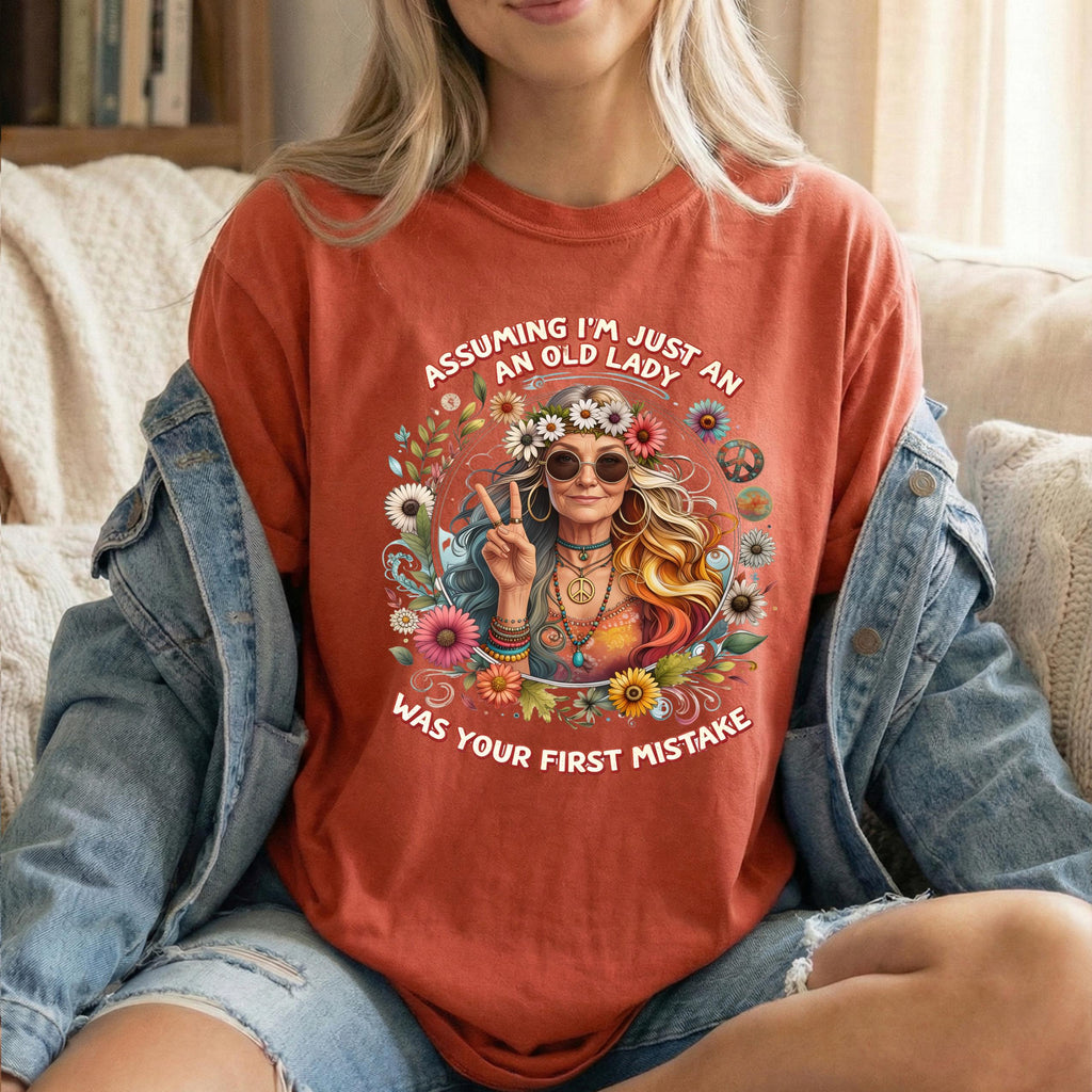 Assuming I'm Just An Old Lady Was Your First Mistake Shirt, Sassy Older Woman Tee, Funny Grandma Shirt Bold Feminine Graphic Tee, Trendy Tee