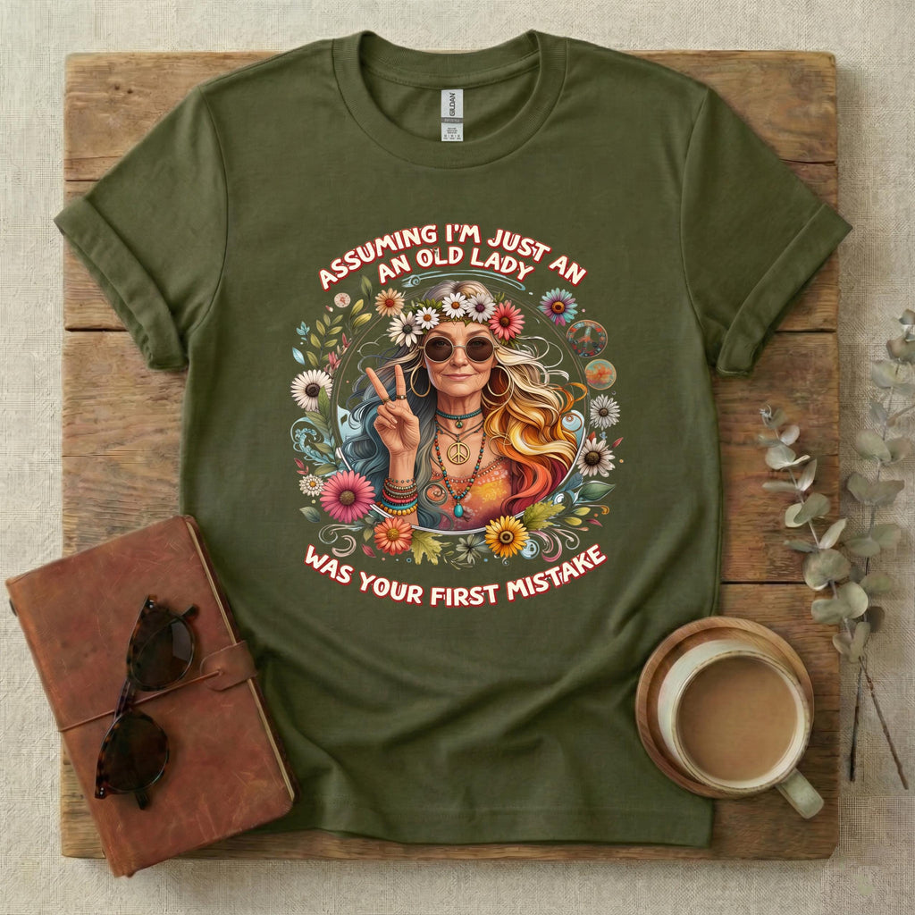 Assuming I'm Just An Old Lady Was Your First Mistake Shirt, Sassy Older Woman Tee, Funny Grandma Shirt Bold Feminine Graphic Tee, Trendy Tee