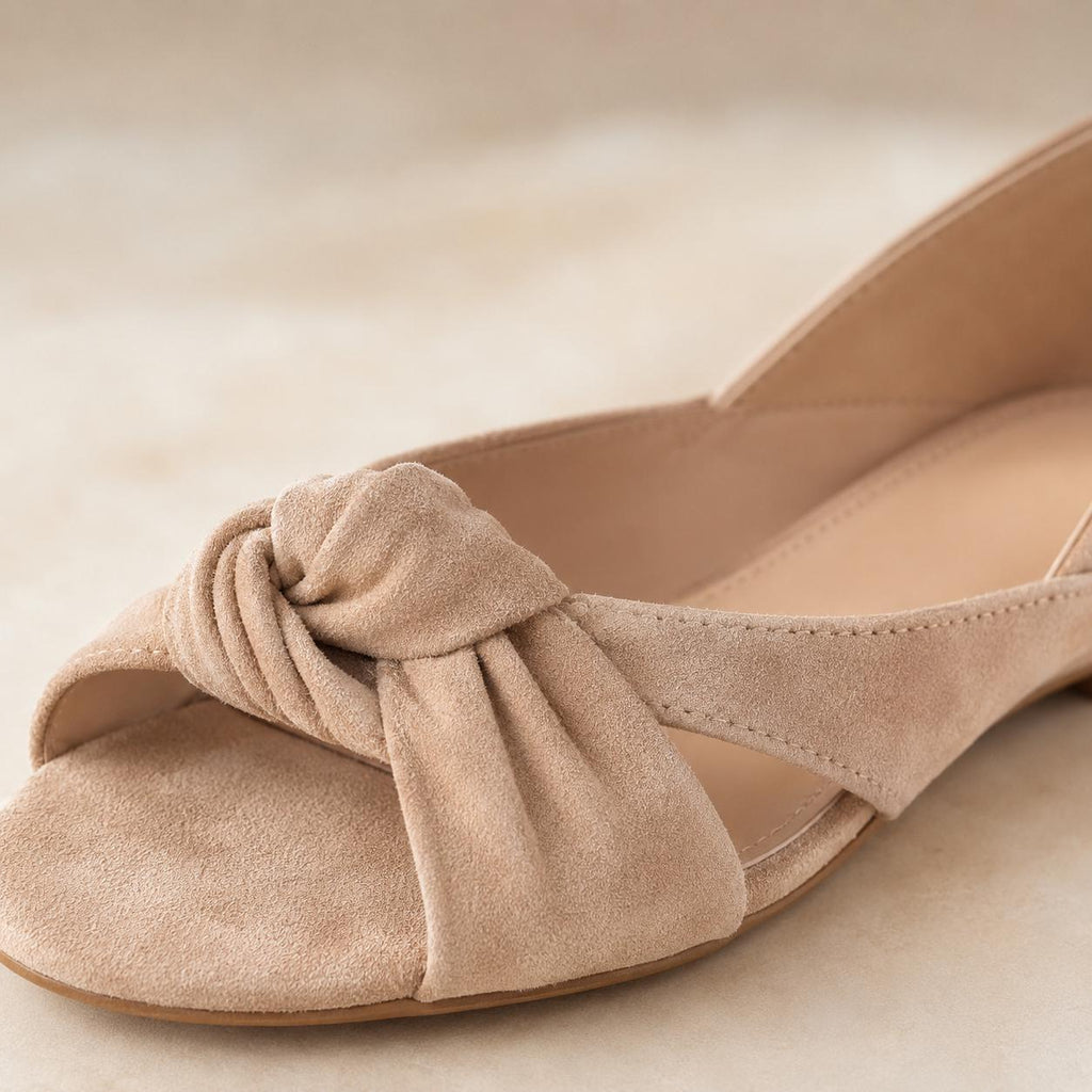 Beige Women's Flat Sandals: Open Toe Boho Leather Look Summer Shoes