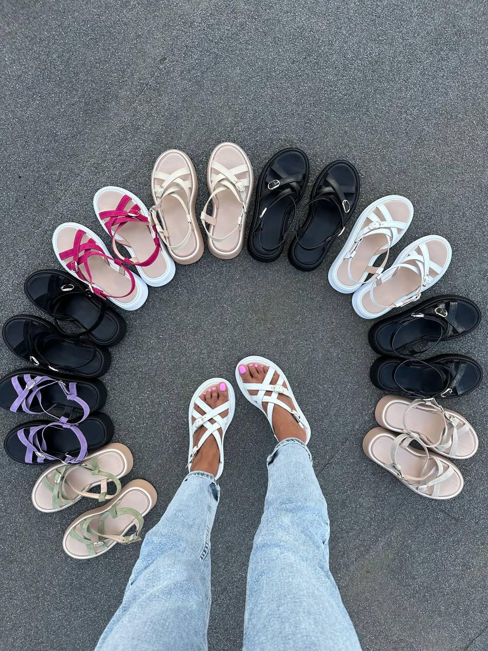 Comfortable Strappy Summer Sandals | Women's Chunky Sole Casual Walking Shoes | Lightweight Leather Suede Flats