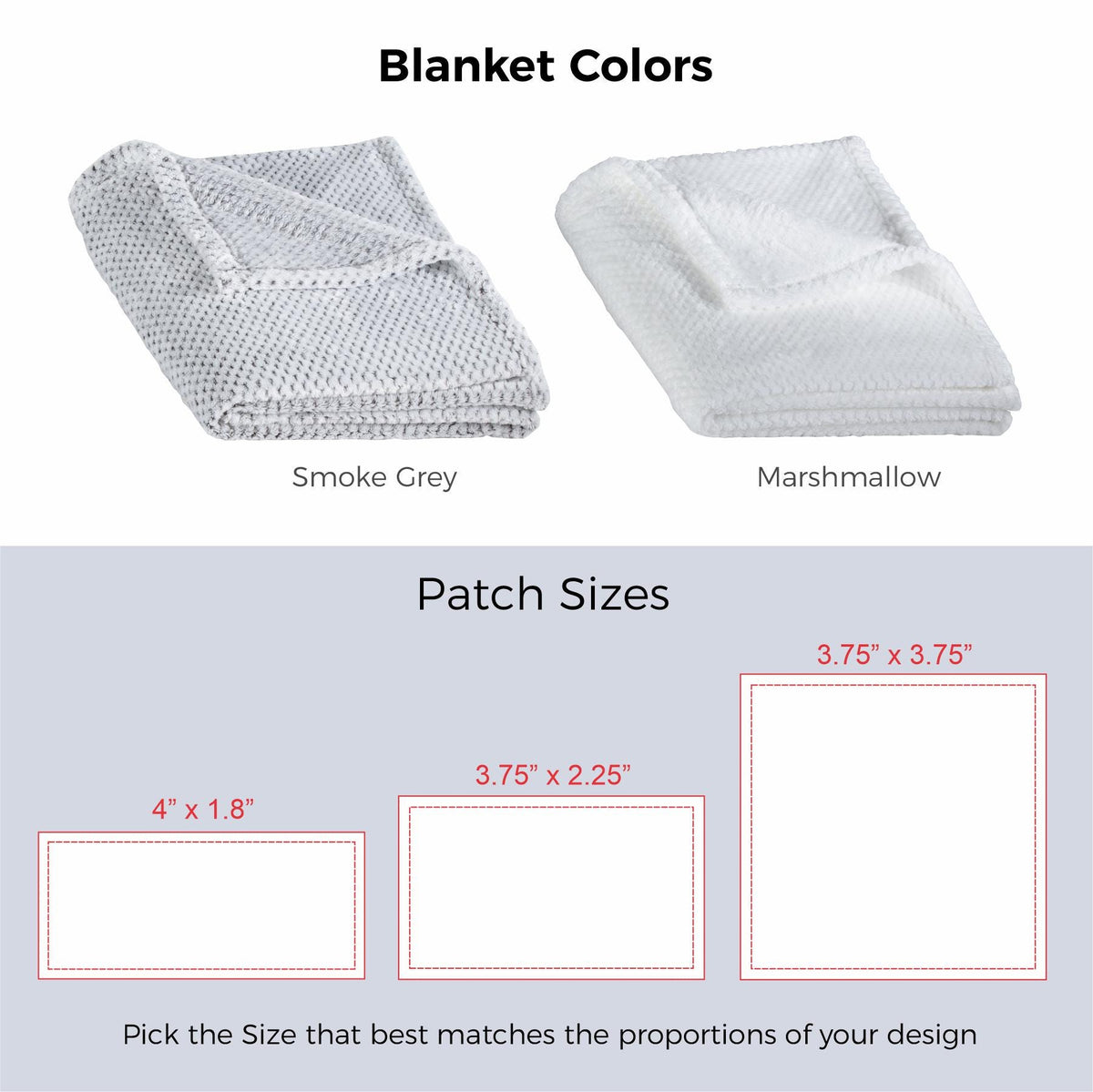 CUSTOM Textured Plush Throw Blanket with engraved Logo on Patch / Quantity Breaks