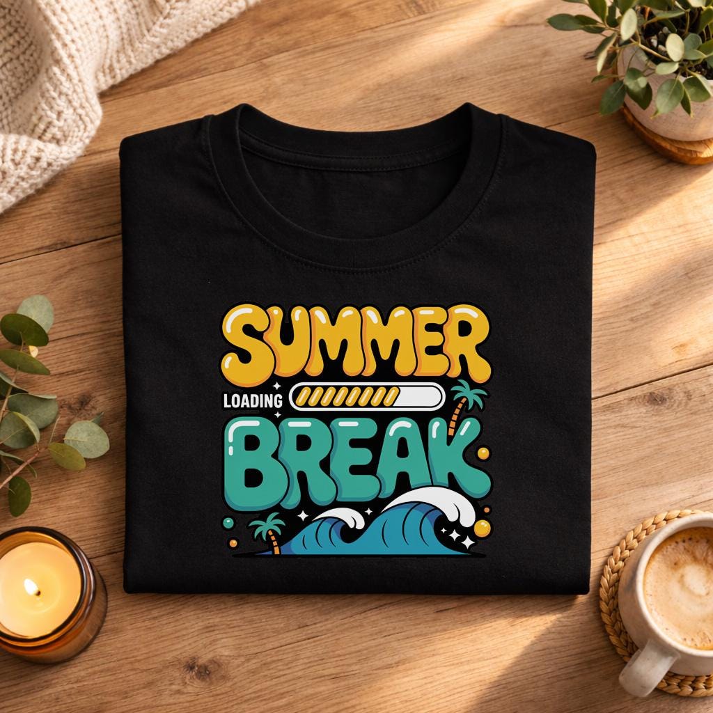 Summer Loading Shirt, Trendy Summer Vacation Tee, Cute Sunshine Graphic Top, Beach Vacation T-shirt, Fun Summer Outfit For Women Men