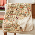 Sherpa Minky Soft Cozy Adult Kid Baby Blanket Vegetables Cats Garden Cats Lover Gift Boho