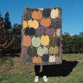 Dark Autumn Pumpkin Woven Blanket Cozy Fall Throw Rustic Halloween Decor Vintage Harvest Blanket Warm Seasonal Home Birthday Housewarming