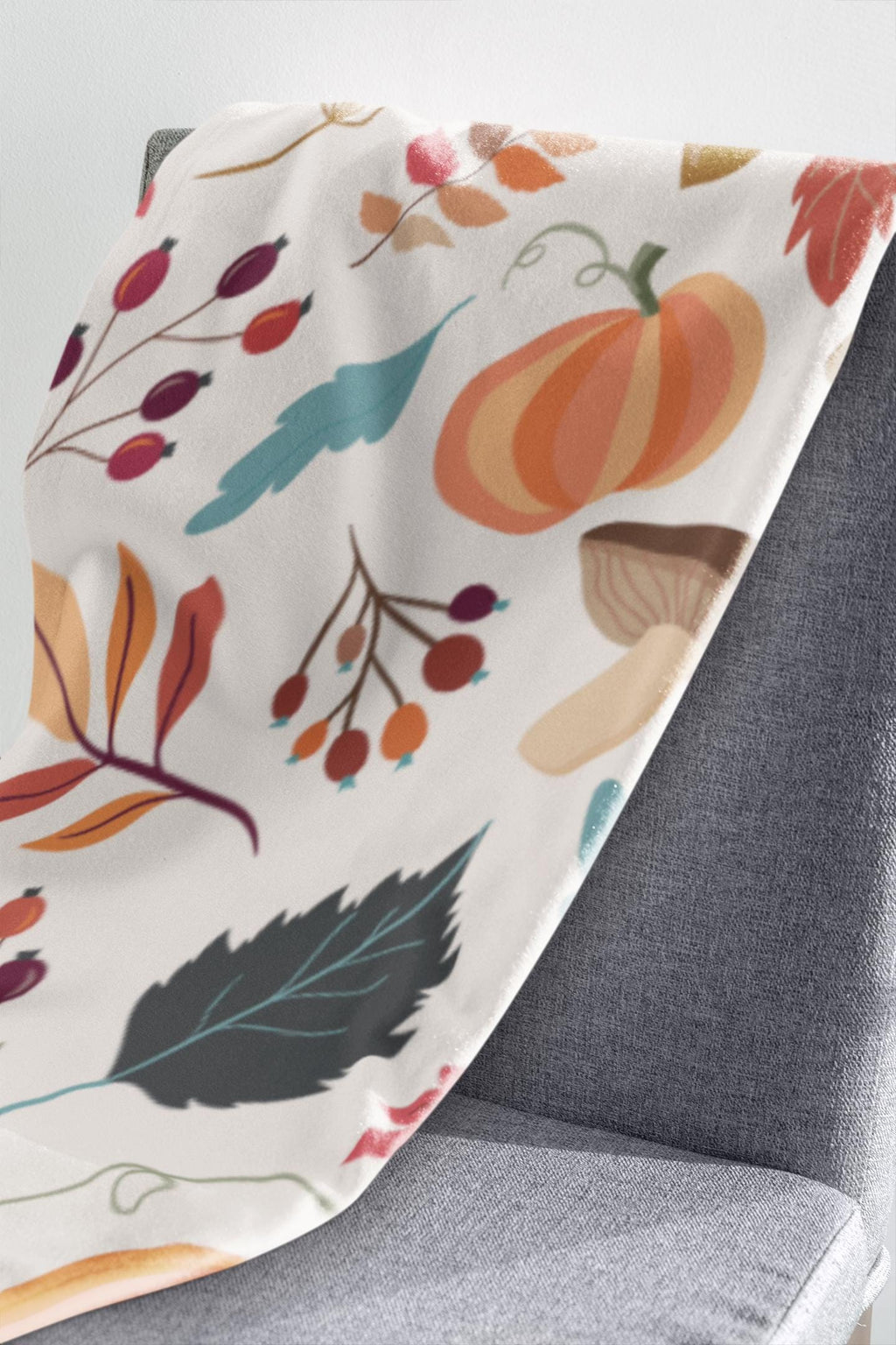 Autumn Throw Blanket | Harvest Blanket | Cozy Fall Throw | Pumpkins & Leaves | Halloween Throw Blanket | Halloween Gift | Fall Gift