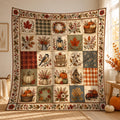 Fall Quilt Blanket, Autumn Patchwork Throw Blanket, Pumpkin Harvest Cottagecore Bedding, Rustic Farmhouse Decor, Thanksgiving Gift