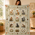 Woodland Animal Quilt, Forest Friends Patchwork Blanket, Cottagecore Nursery Bedding