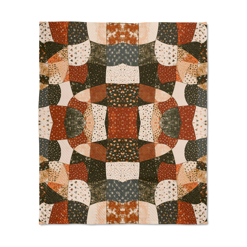 Harvest Folk Art Lap Quilt, Fall Blanket, Cozy Autumn Quilted Throw, Thanksgiving Gift