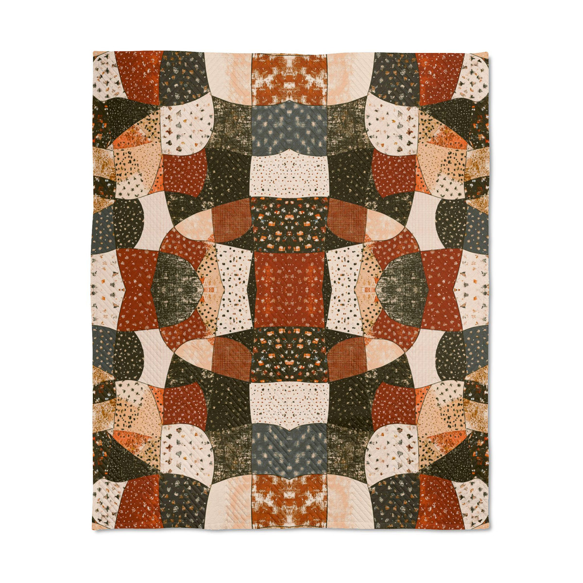Harvest Folk Art Lap Quilt, Fall Blanket, Cozy Autumn Quilted Throw, Thanksgiving Gift
