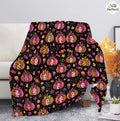Preppy Colorful Bow Pumpkin Blanket, Coquette Fall Throw Blanket, Leopard Pumpkin Autumn Bedding, Trendy Pumpkin Season Gift,Cute Cozy Decor