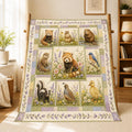 Woodland Animals Quilted Blanket, Red Panda, Beaver, Otter, Bird, Skunk, Wildflower Nursery Quilt