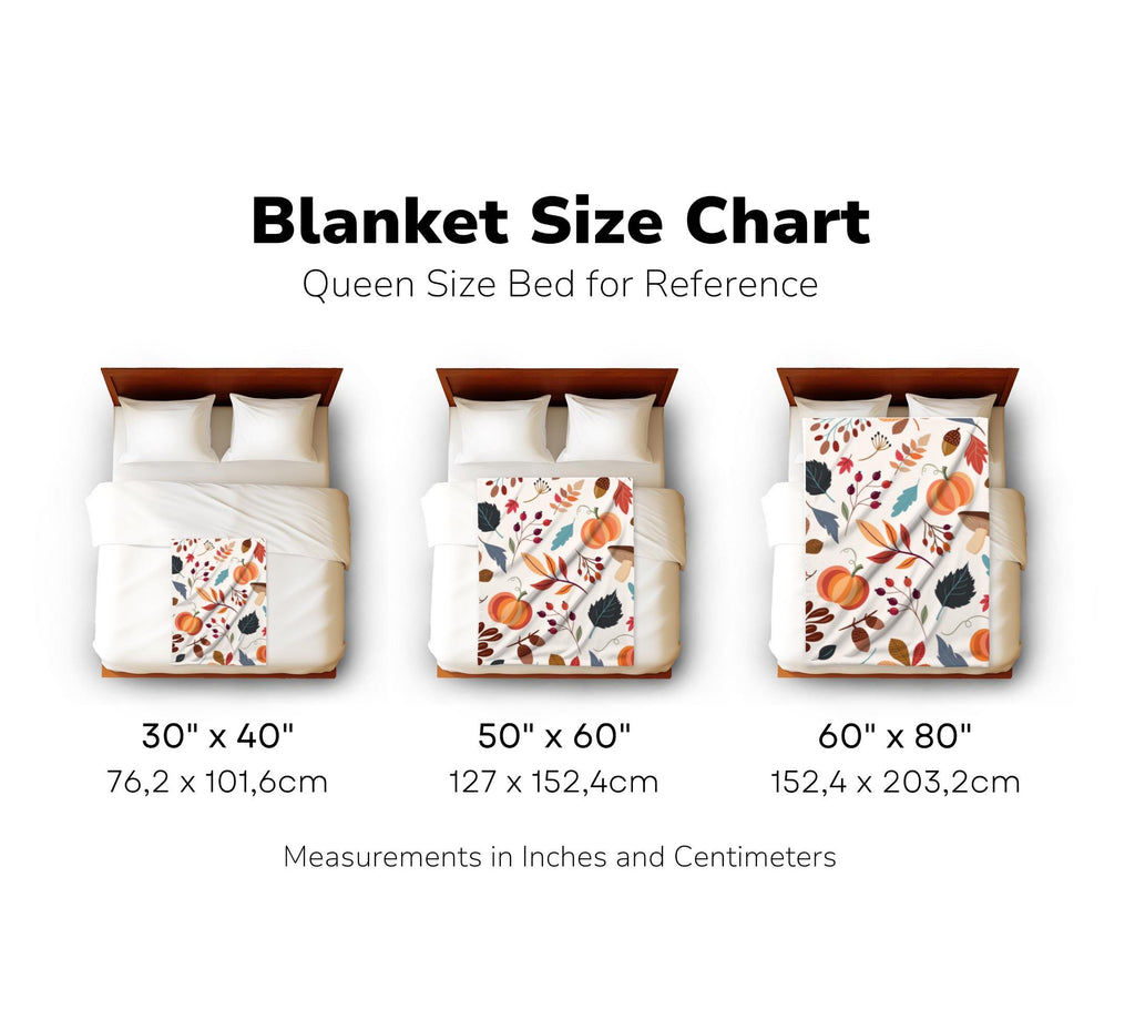 Autumn Throw Blanket | Harvest Blanket | Cozy Fall Throw | Pumpkins & Leaves | Halloween Throw Blanket | Halloween Gift | Fall Gift