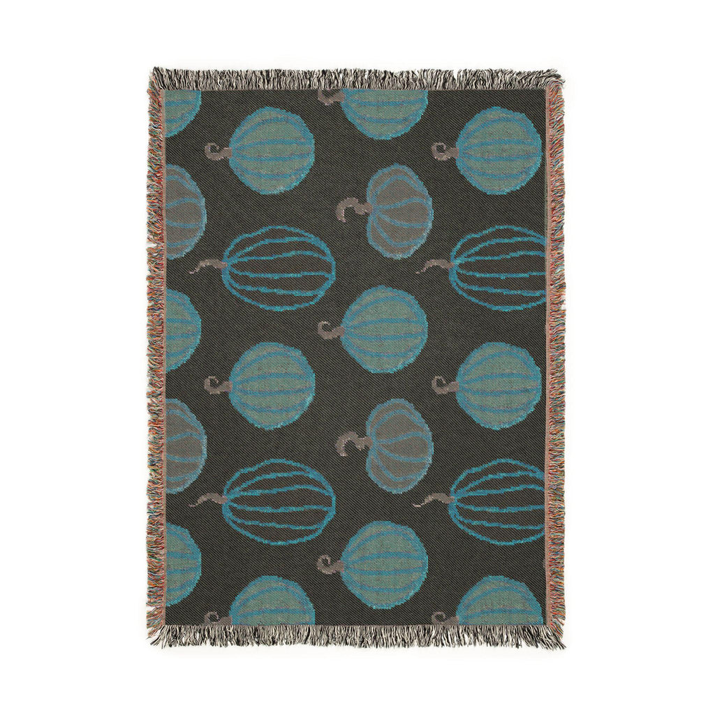 Autumn Pumpkin Pattern Woven Blanket | Fall Throw, Cozy Home Decor