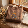 Embroidered Raccoon Pumpkin Patch Sweatshirt, Fall Autumn Raccoon Tee