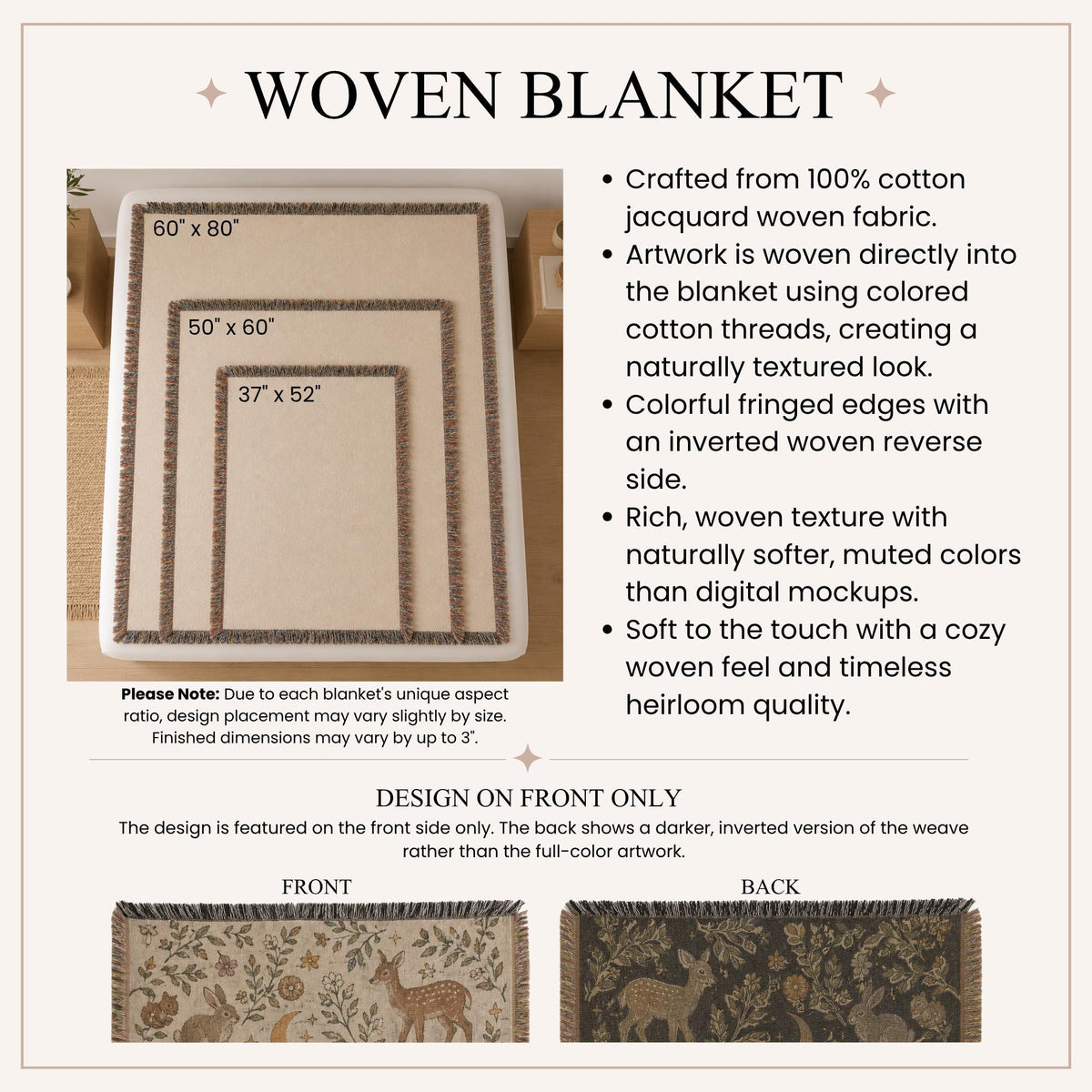 Raccoon Mushroom Woven Blanket Gift, Woodland Forest Throw Blanket, Racoon Lover Blanket, Cottagecore Racoon Tapestry, Woodland Home Decor