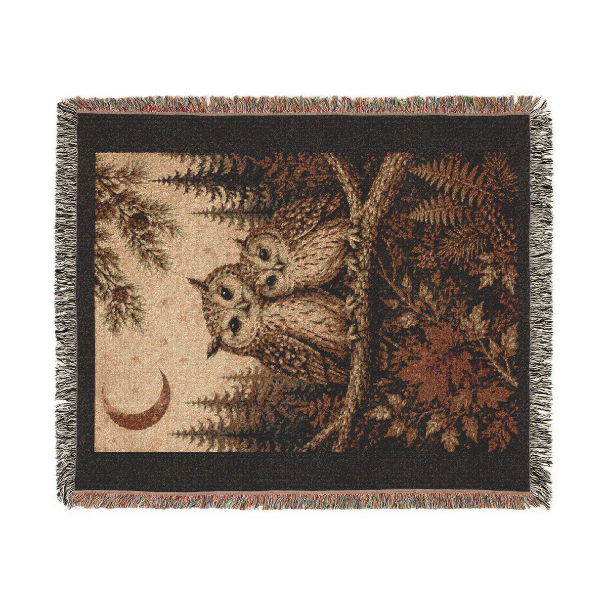 Night Owl Moon Forest Woven Blanket Tapestry Throw Gift Home Decor
