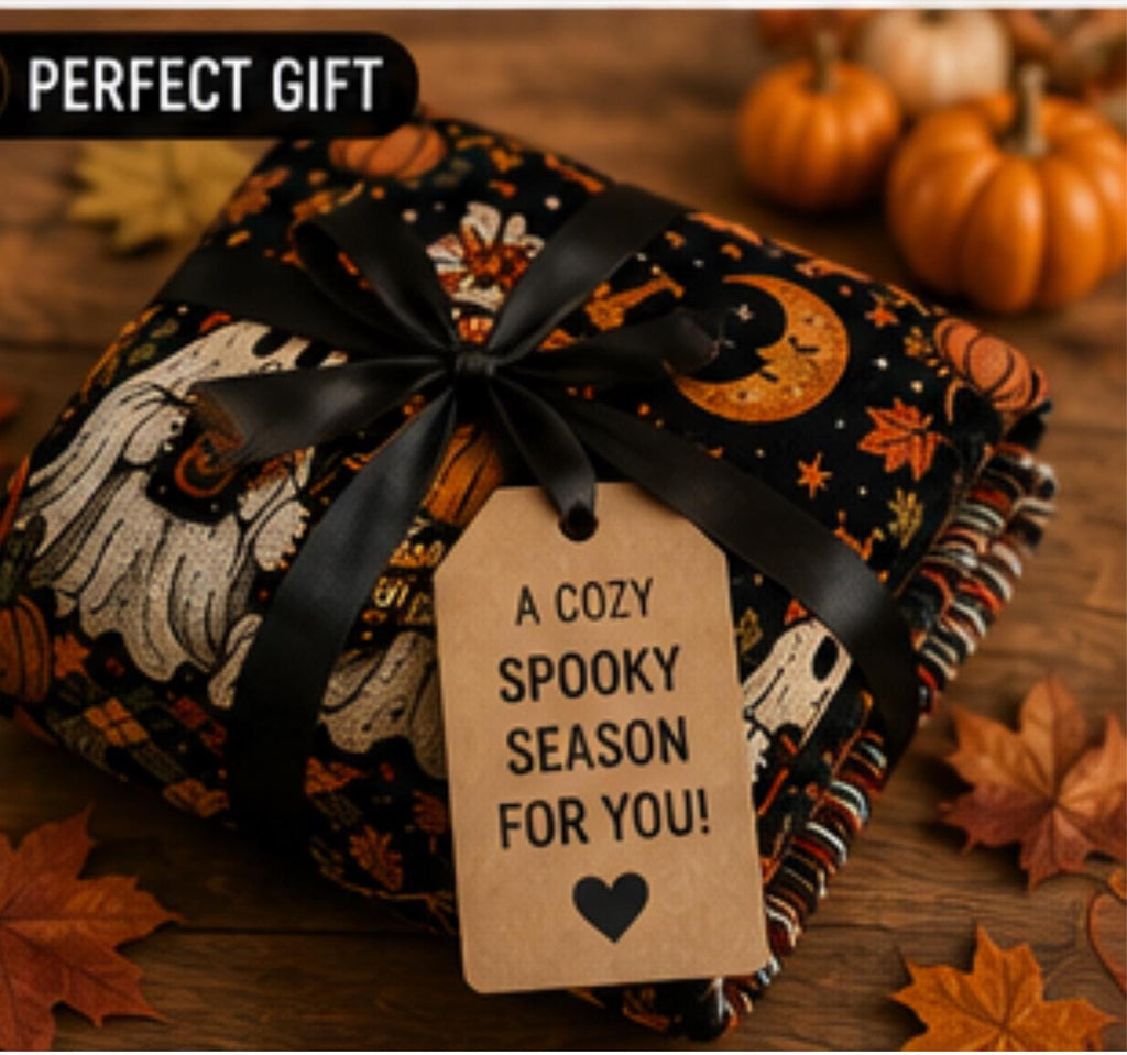Halloween Woven Throw Blanket ,Cozy Ghost Blanket, Fall Home Decor, Halloween Decor, Gothic Couch Throw, Autumn Living Room Blanket Gift