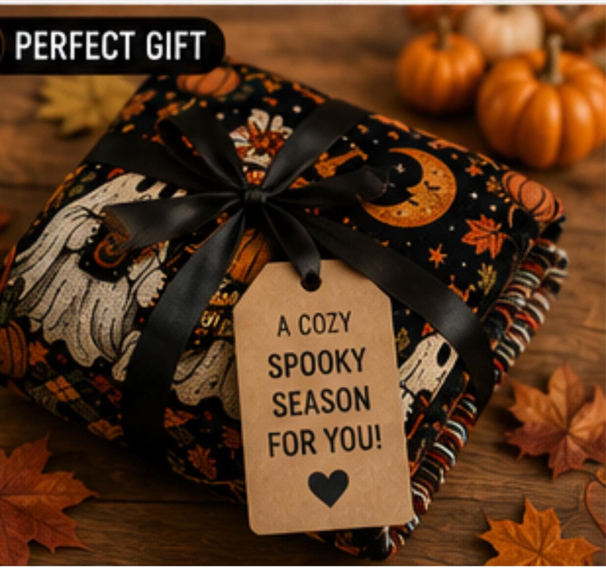 Halloween Woven Throw Blanket ,Cozy Ghost Blanket, Fall Home Decor, Halloween Decor, Gothic Couch Throw, Autumn Living Room Blanket Gift