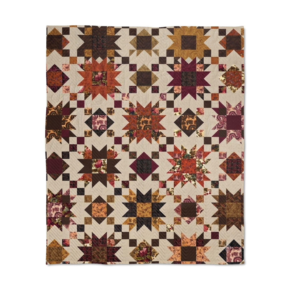Harvest Patchwork-style Lap Quilt, Cozy Autumn Quilted Throw, Rustic Farmhouse Fall Bedding, Thanksgiving Gift, Cabin Style Home Decor