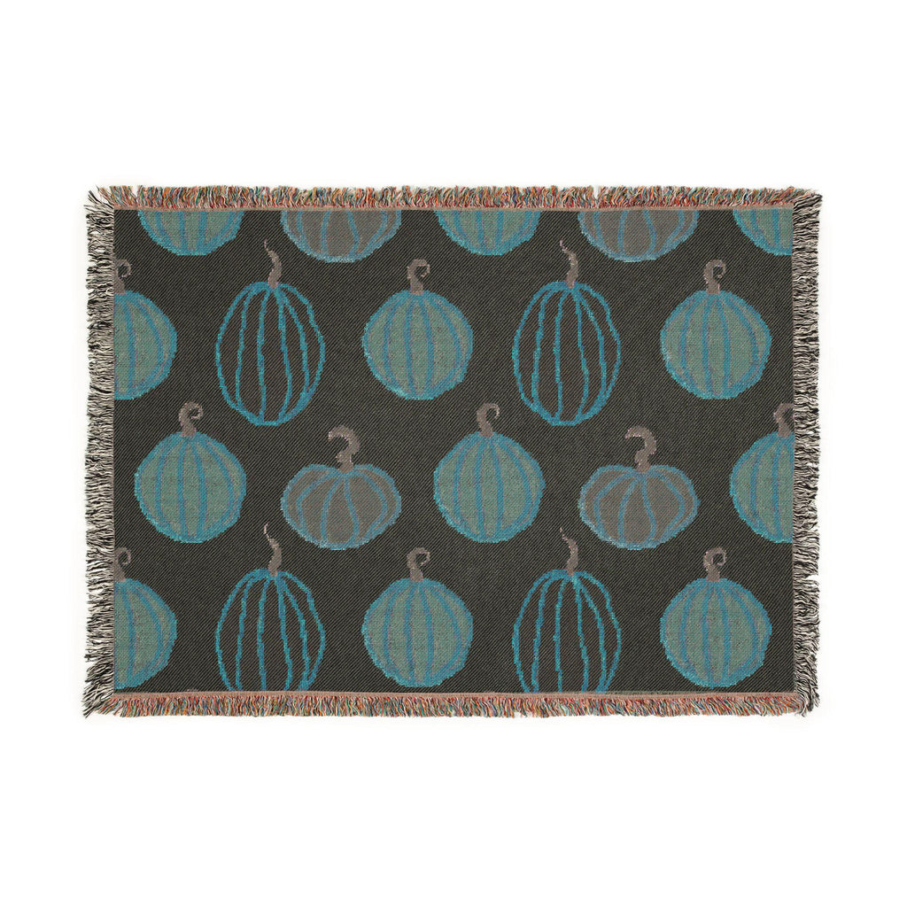 Autumn Pumpkin Pattern Woven Blanket | Fall Throw, Cozy Home Decor