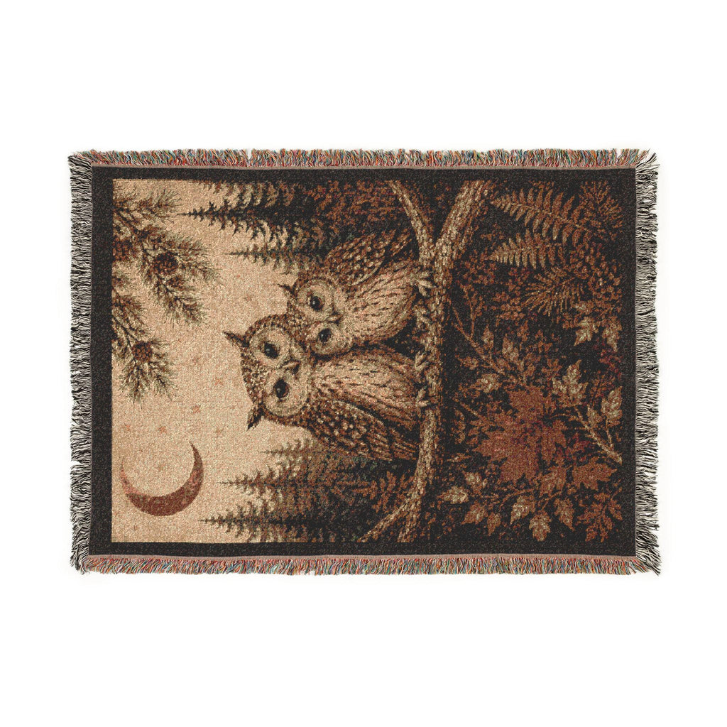 Night Owl Moon Forest Woven Blanket Tapestry Throw Gift Home Decor