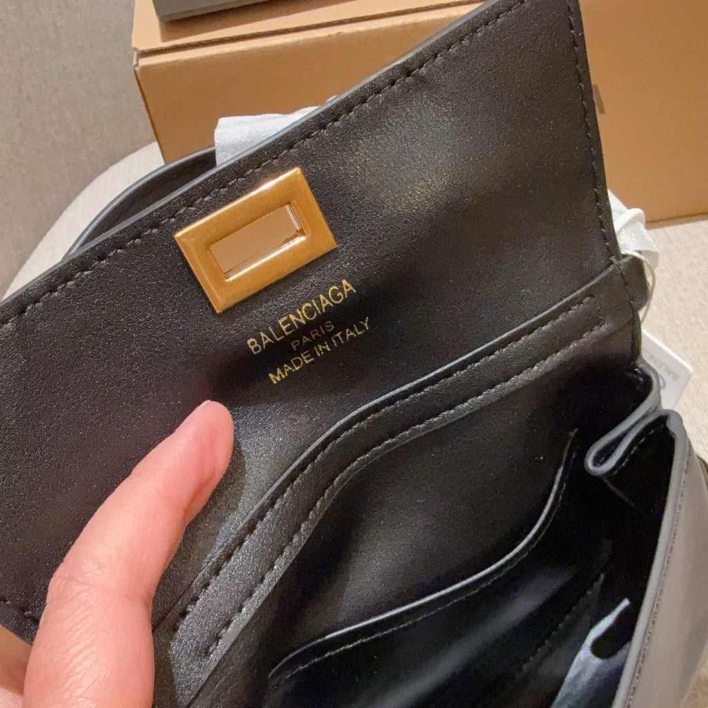 RODEO NANO BAG WITH CHAIN 17 IN BLACK SMOOTH CALFSKIN GOLD HARDWARE