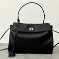 Balenciaga Medium Rodeo Bag 35 Black Calfskin Sliver Hardware