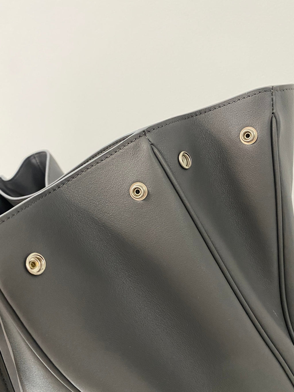 RODEO LARGE BAG 40 IN GREY SMOOTH CALFSKIN SILVER HARDWARE