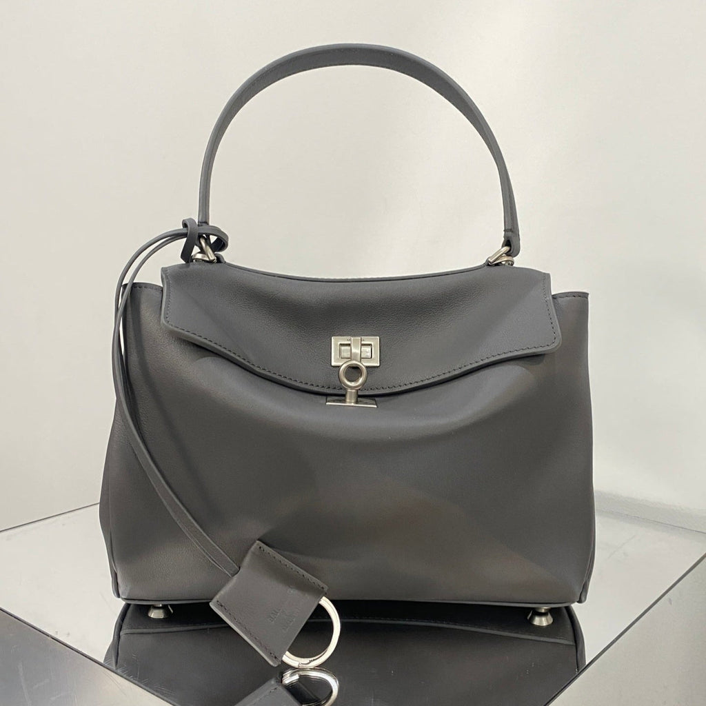 RODEO SMALL BAG 29 IN GREY SMOOTH CALFSKIN SILVER HARDWARE