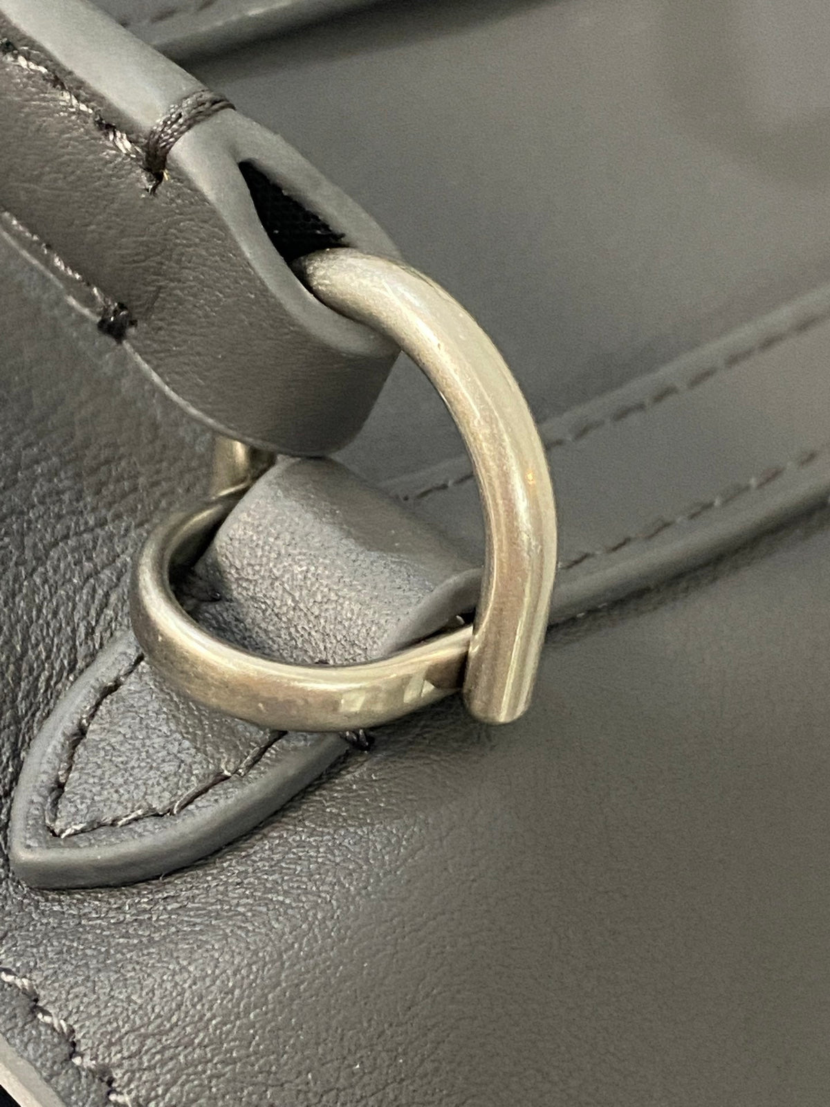 RODEO SMALL BAG 29 IN GREY SMOOTH CALFSKIN SILVER HARDWARE