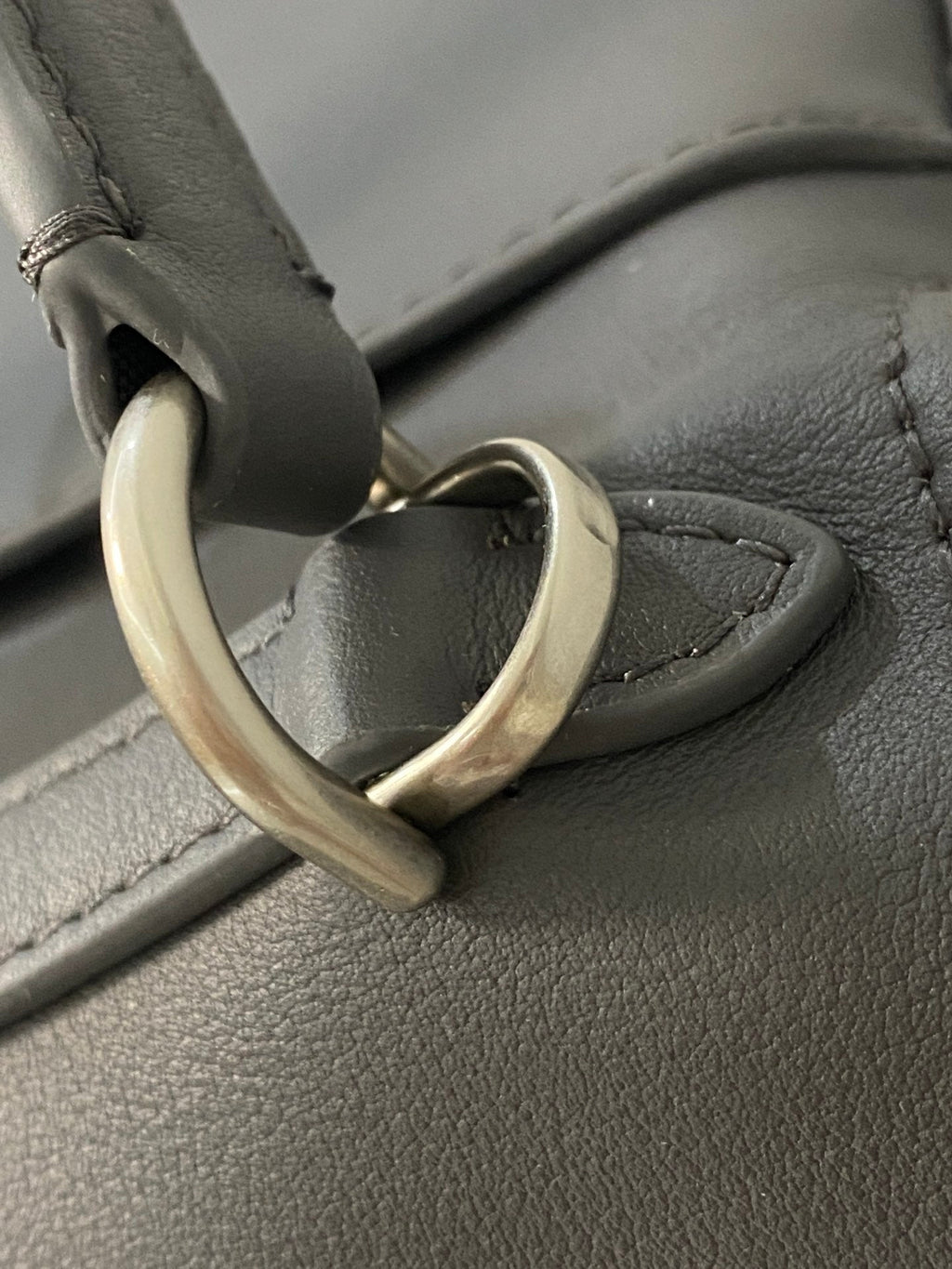 RODEO MINI BAG 22 IN GREY SMOOTH CALFSKIN SILVER HARDWARE